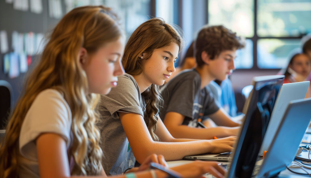 Alumnos trabajando en aula de Formación Profesional Básica en Zaragoza